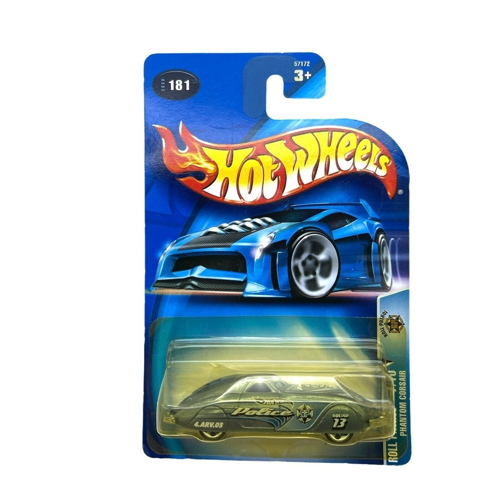 Hot Wheels Roll Patrol Phantom Corsair Car Light Blue Diecast 1/64 Scale #181‎